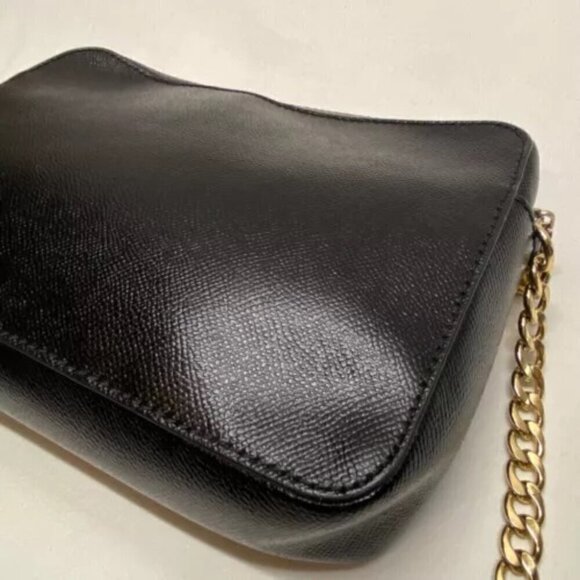 Michael Kors Jet Set East West Crossbody Black Pebbled Saffiano With Gold Trim - Picture 7 of 14